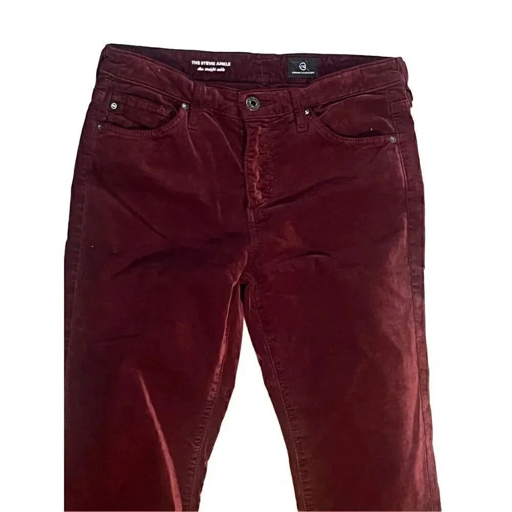 Adriano Goldschmied The Stevie Burgundy Jeans Pants Size 25 - Picture 3 of 7
